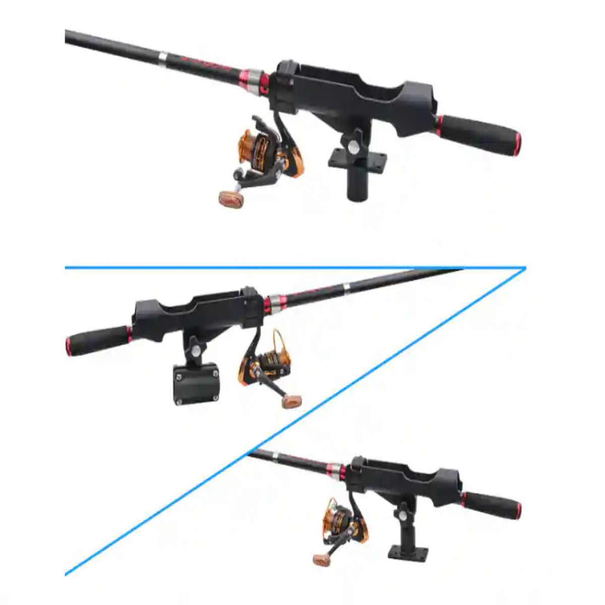 Fishing rod and reel set on a white background